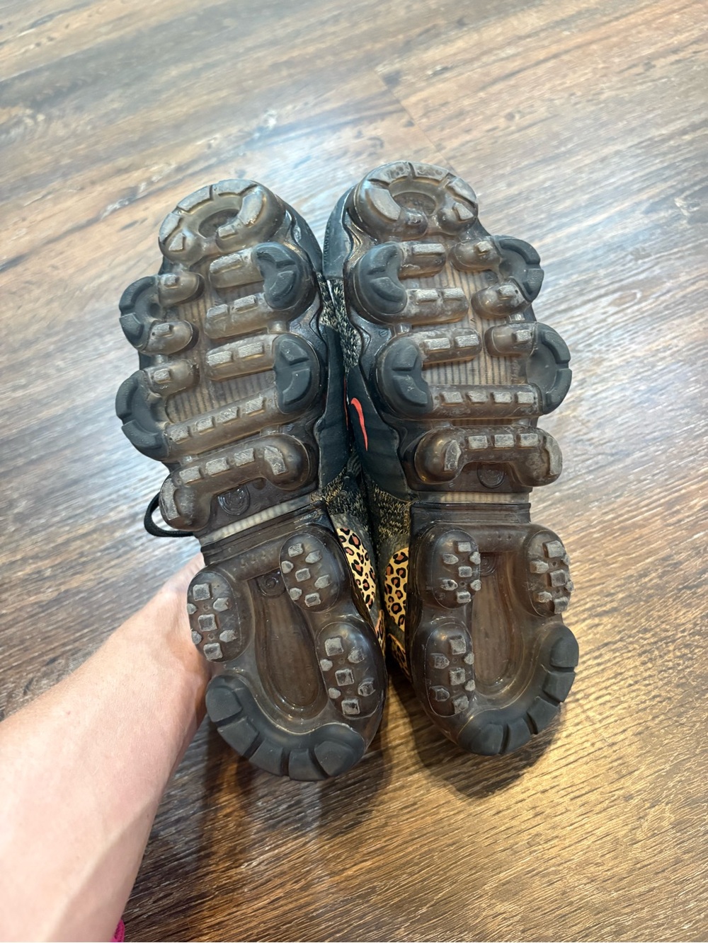 Nike Black & Red Vapormax with Leopard Heel Accent - Picture 9 of 11